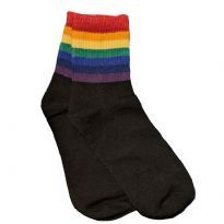 Black Sports Socks with Rainbow Stripes